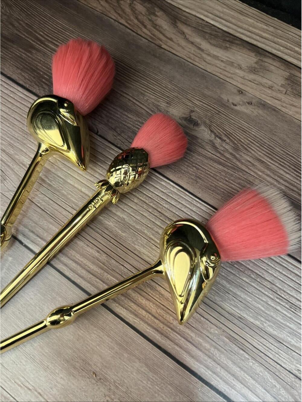 Tarte Let's Flamingle Brush Set Full Size 3 Pc New - No Box - Picture 2 of 5